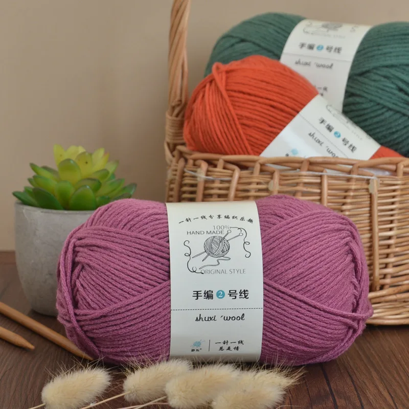 100g Milk Cotton Yarn Medium Thick Yarn Ball DIY Knitting Material Kit for Scarf Hat Slipper Crochet Hand Knitting Wholesale