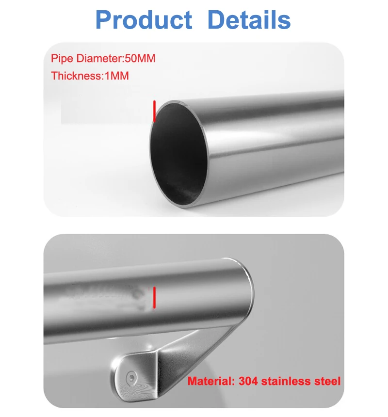 European Brushed Rose Gold 304 Stainless Steel Stairs Handrail Kit for Corridor Wall Staircase Porch Railing Home Hotel Villa
