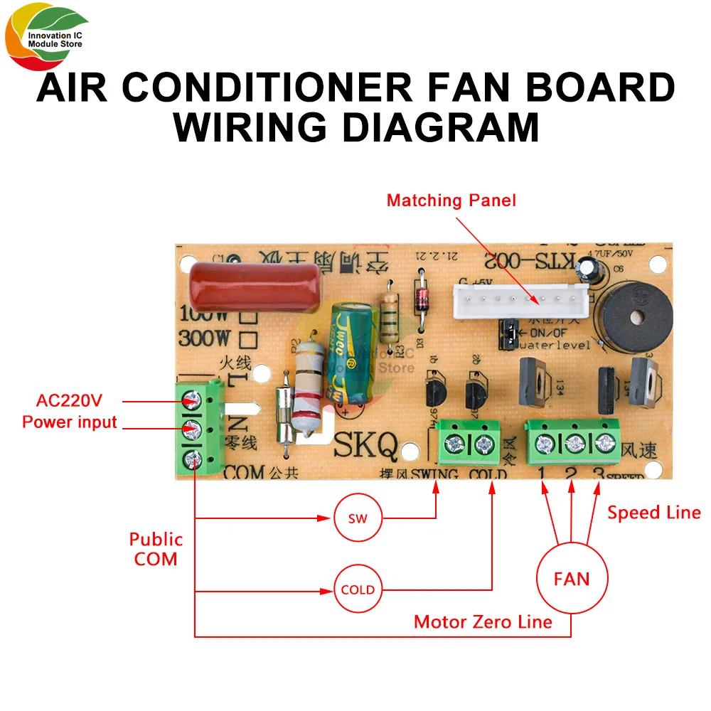 Ventola dell\'aria condizionata circuito del ventilatore elettrico scheda universale scheda di controllo remoto scheda madre del ventilatore freddo