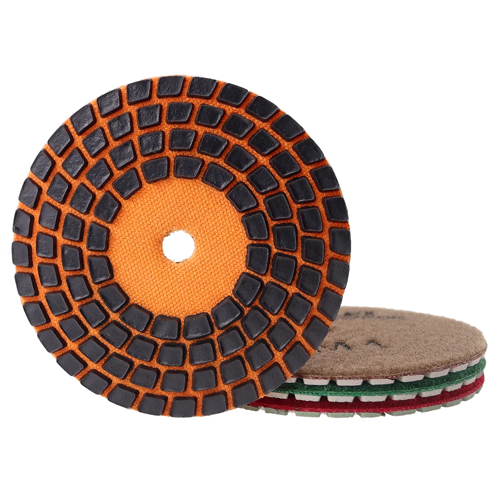 4 Step 4Inch Dry Polishing Pad For Granite Marble 4PCS Super Sharp Wall Sanding Disc For Sintered Stone