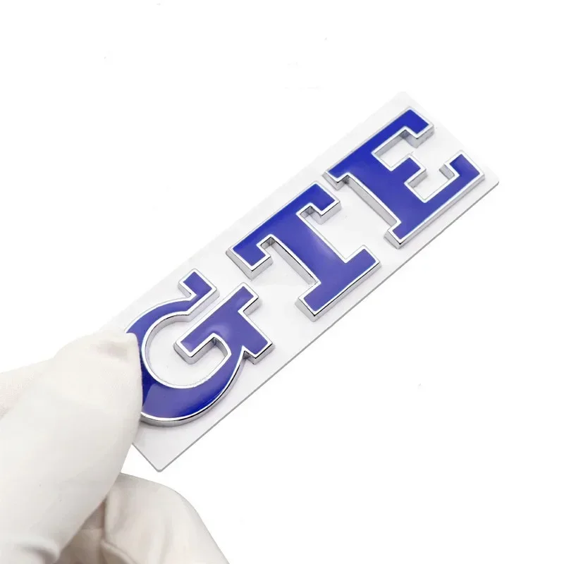 3D Metal Blue GTE Letter Rear Trunk Front Grille Car Emblem Badge Sticker Decal For VW Golf 7 GTE MK7 5 7.5 8 Passat Accessories