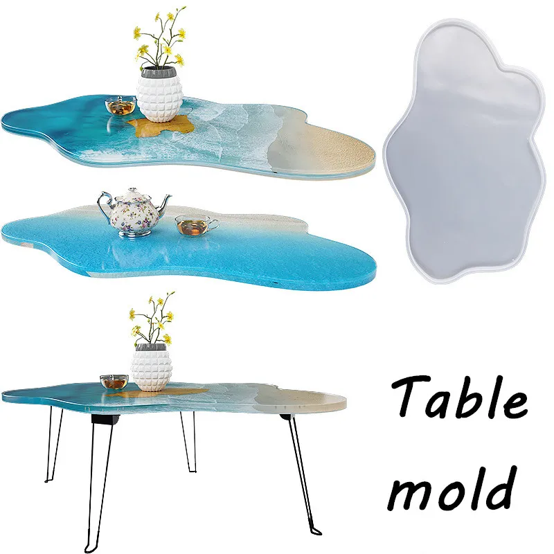 Molde de resina epoxi para decoración del hogar, molde adhesivo de cristal para mesa de Río, forma Irregular, bricolaje, almacenamiento