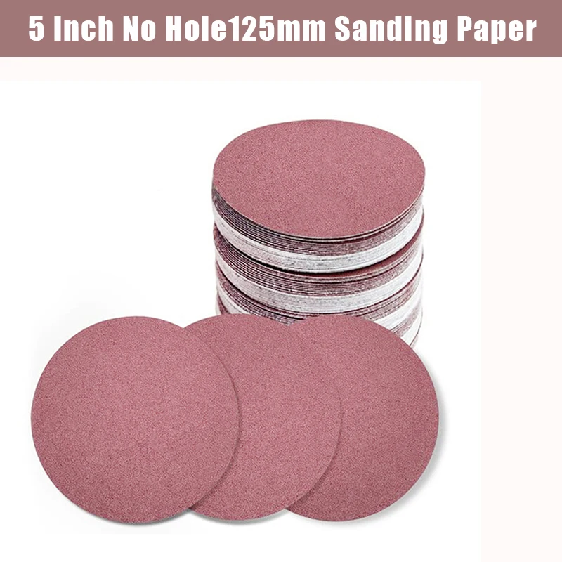 

20 Pcs 5 inch 125mm No Hole Sander Sandpaper Woodworking Metal Grinding Disc Abrasive Polishing Flat 40-2000 Grit Sanding Tools