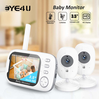 New 3.5 Inch Baby Monitor With 2 Cameras IR Night Vision 2.4G Mother Kid Video Surveillance Cam With Temperature display Screen