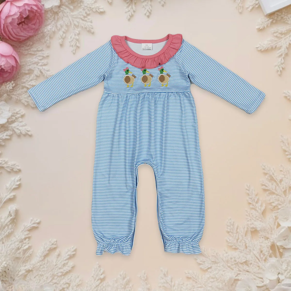 bebe-recem-nascido-menina-manga-longa-footie-macacao-sleeper-bordado-patos-criancas-listra-plissado-colarinho-infantil-da-crianca-macacao