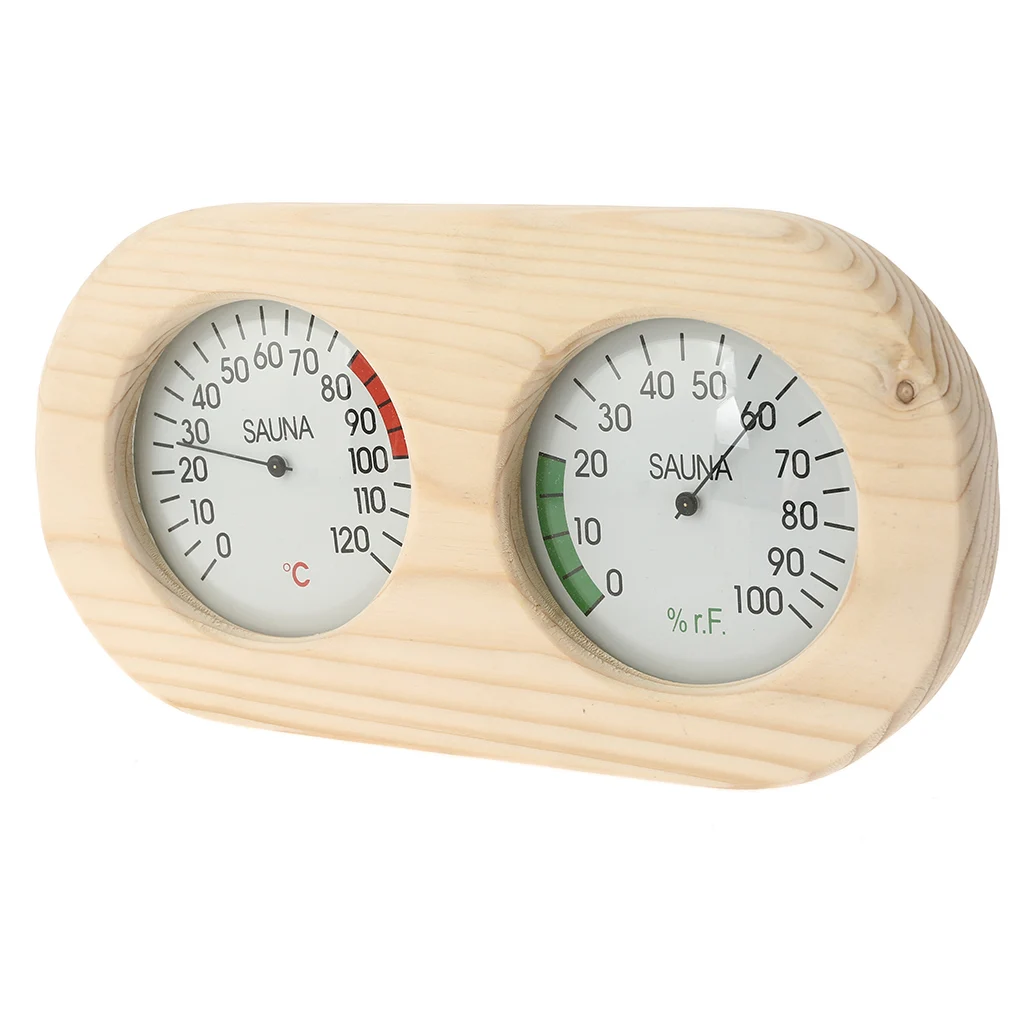 Wooden Sauna Thermometer Hygrometer Temperature Meter Sauna Room Sauna Climate Meter Measuring Station Sauna Thermometer