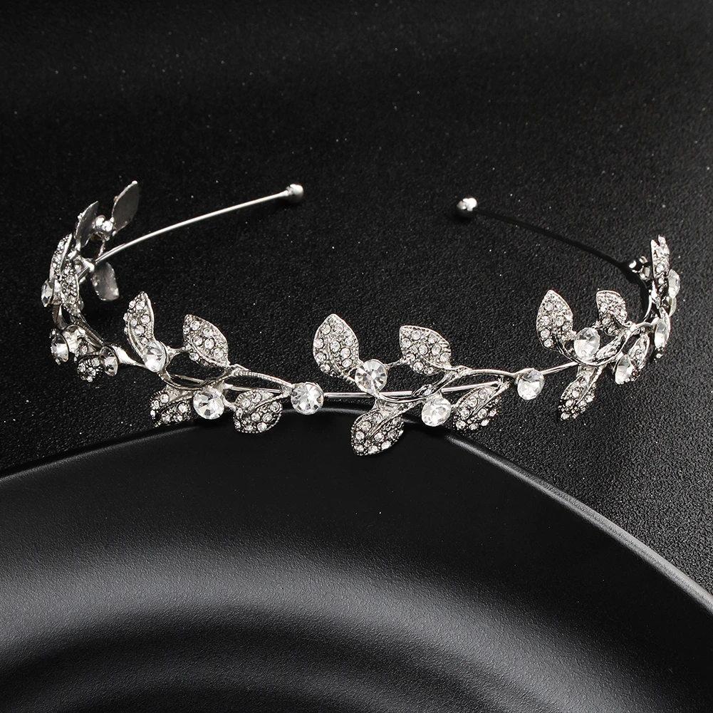 Einfache Kristall Damen Haarbänder Mode Legierung Mori Prinzessin Stirnband Kopfschmuck Party Urlaub Schmuck Haarschmuck Tiara – Detail 13