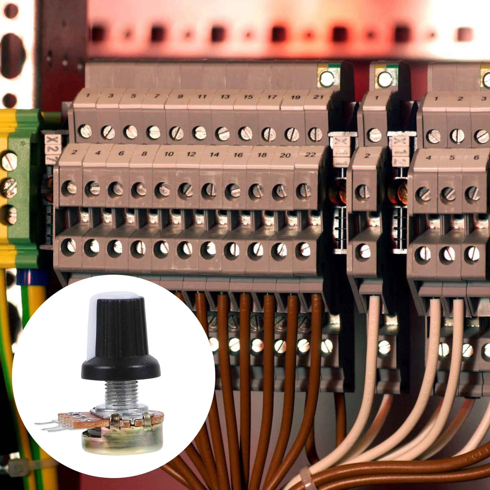 10 Pcs Potentiometer Knob Cap Adjustable Linear Taper Rotary with Switch Plastic Knurled Shaft