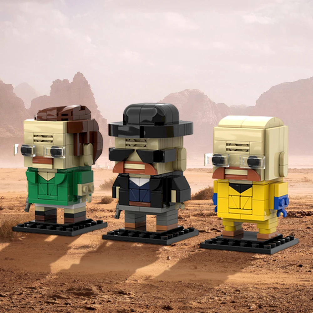 Gobricks MOC Movie Breakinged Bad Walter White Bundle Brickheadzs Building Blocks Season-Saul Action Figure Bricks Toys Gift