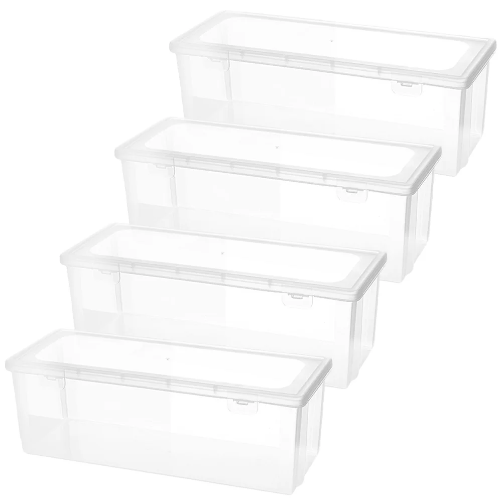 

4Pcs Airtight Food Storage Box Transparent Sealable Container for Spaghetti Tea Sugar Salt Nuts Oatmeal Household Pantry
