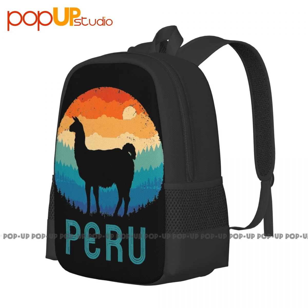 Llama Machu Picchu Peru Alpaca Nazca Llamas Backpack Large Capacity Gym Beach Bag Gym Tote Bag School Sport Bag