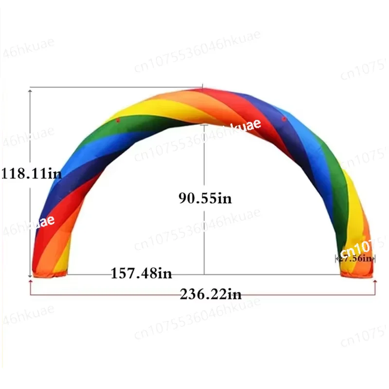 The Inflatable Rainbow Arch Measures 20 Feet By 10 Feet and Is 6 Meters Wide.