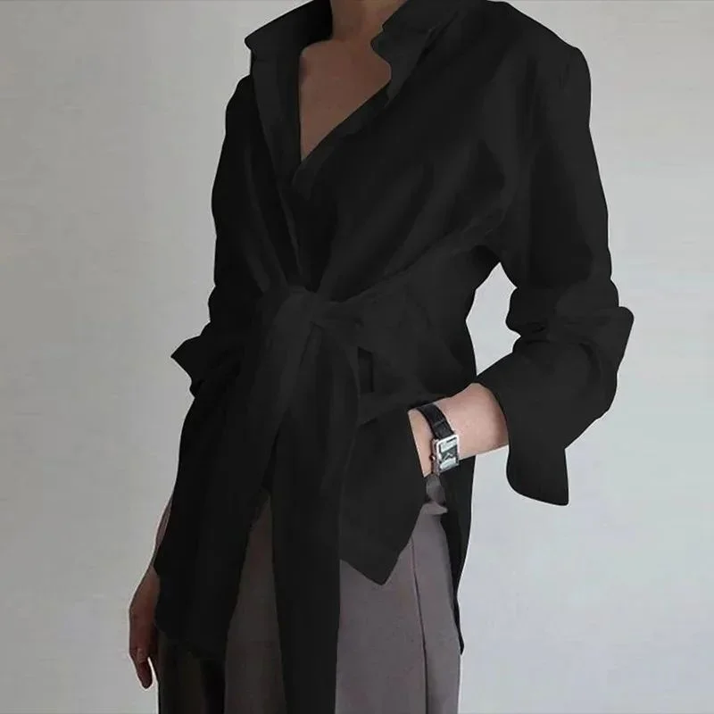 

Slim Fit White irt Button Detailing Faionable Офисная одежда для женщин Cleanfit Sle Женская верхняя одежда