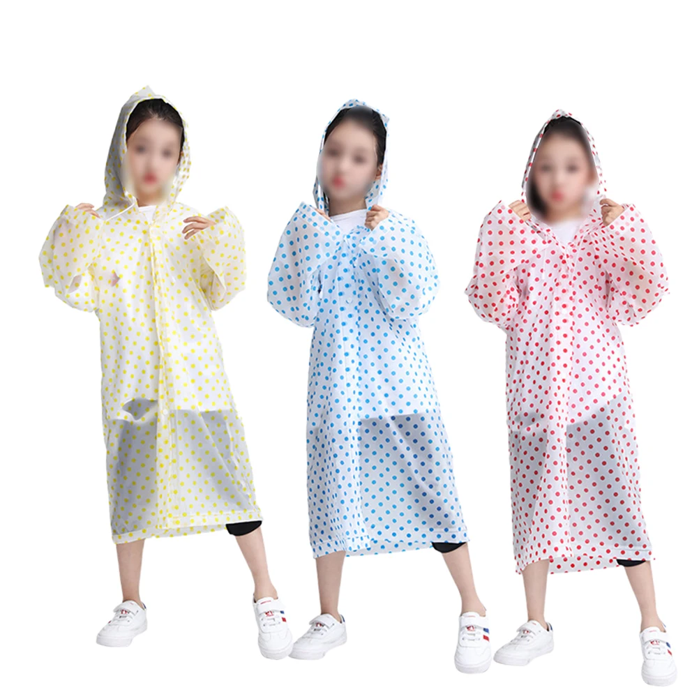 

3pcs Kids Raincoat Protective Cover Waterproof Rainwear Fashion Dot Pattern Lightweight Portable Practical Travel Outdoor