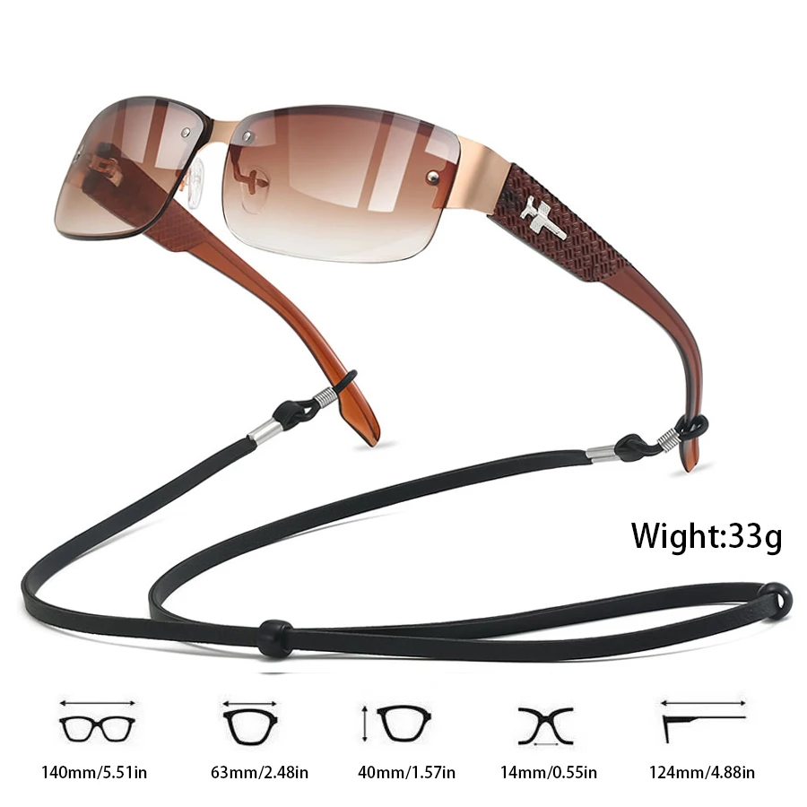 أزياء خمر مع سلسلة التدرج عدسة للجنسين UV400 النظارات الشمسية المشي لمسافات طويلة القيادة تسلق الجبال نظارات واقية السلامة