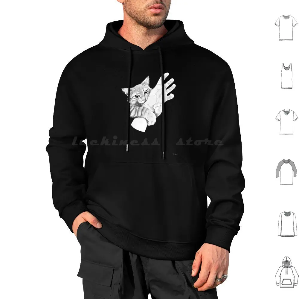 Love Bites Hoodie cotton Long Sleeve Japan Meow Kitty Feline Cat Comic Retro Manga Bite Claws Hand Catlover Funny