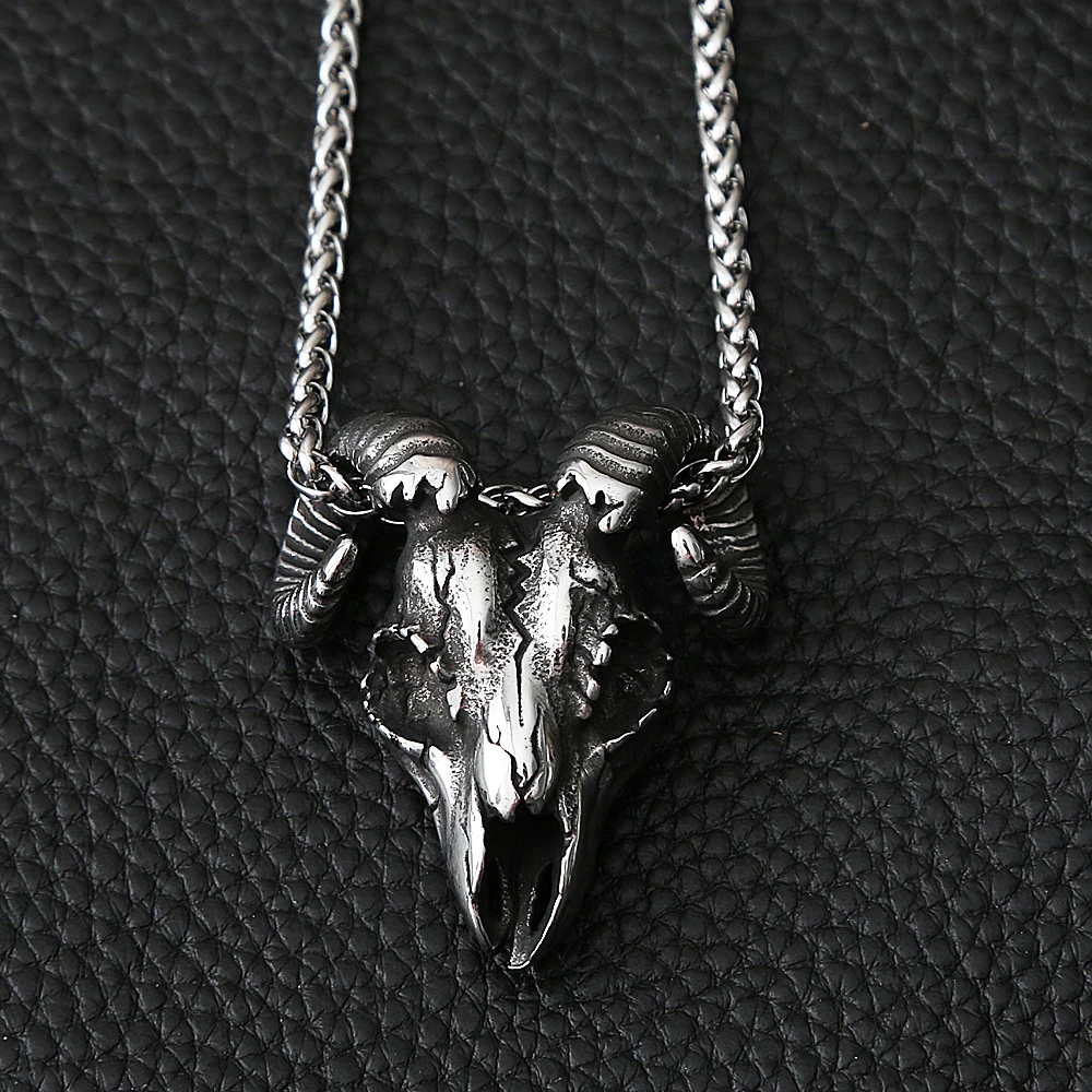 Colgante De Calavera Con Cartucho De Bala Para Motero - Acero Inoxidable, Correa De Cuero, Unisex