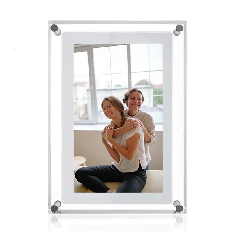 Acrylic Electronic Digital Photo Frame Photo Frame Portable 5-inch Vertical IPS Screen Storage Suitable for Desk/bedside/nursery