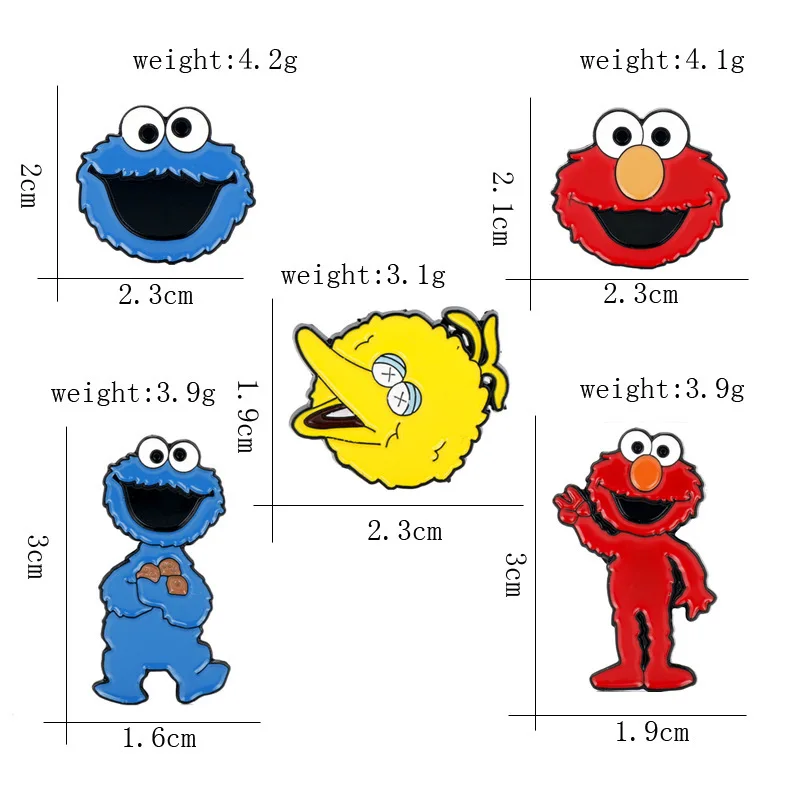 5pcs/set Classic Cartoon Enamel Pin Animal Brooches Lapel Pins Badges On Backpack Brooches For Clothes Jewelry Accessories Gift