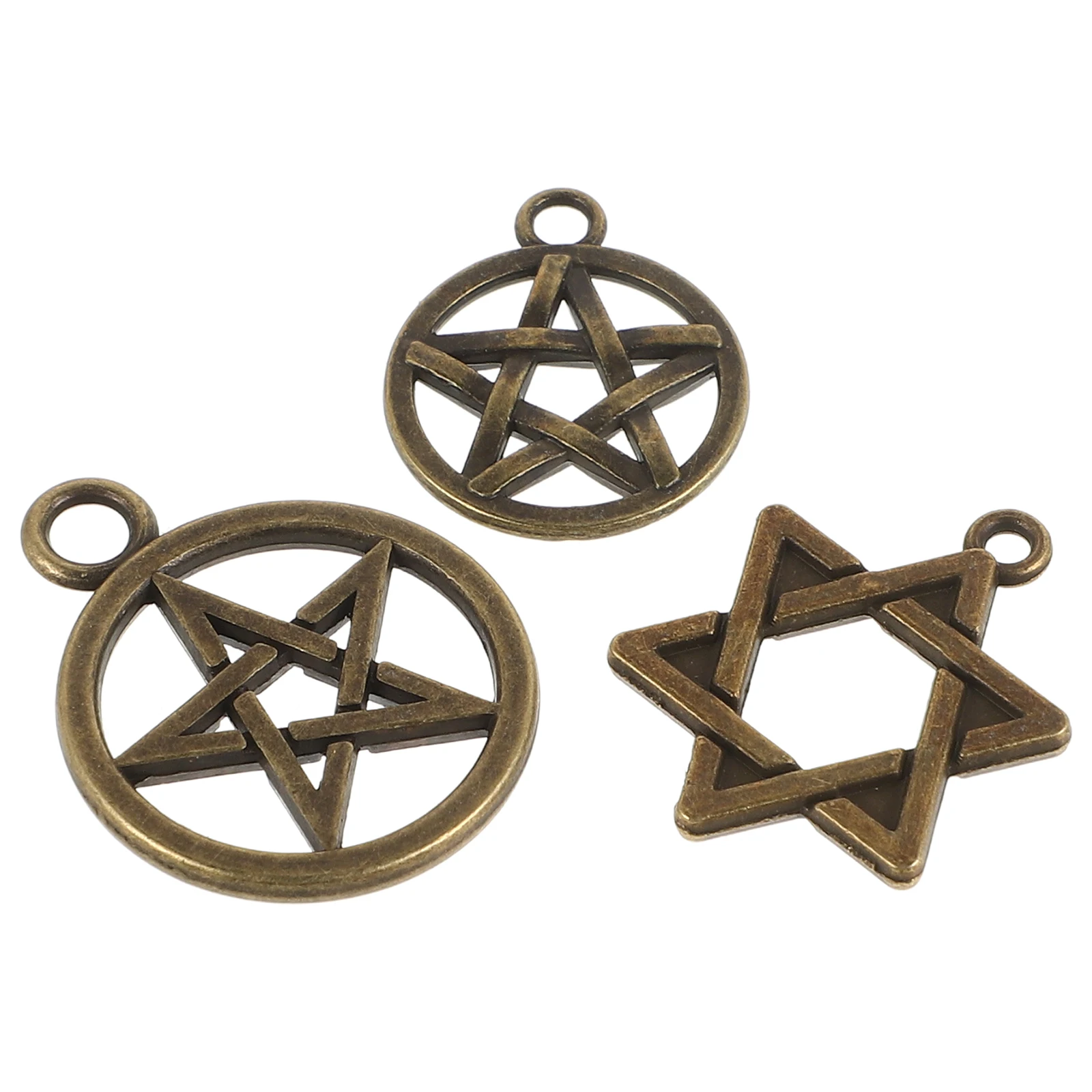 

30 pcs Pentacle Shaped Pendants For Jewelry Making Alloy Necklace Bracelet Vintage Creative Diy Pendant Charms Star Shaped
