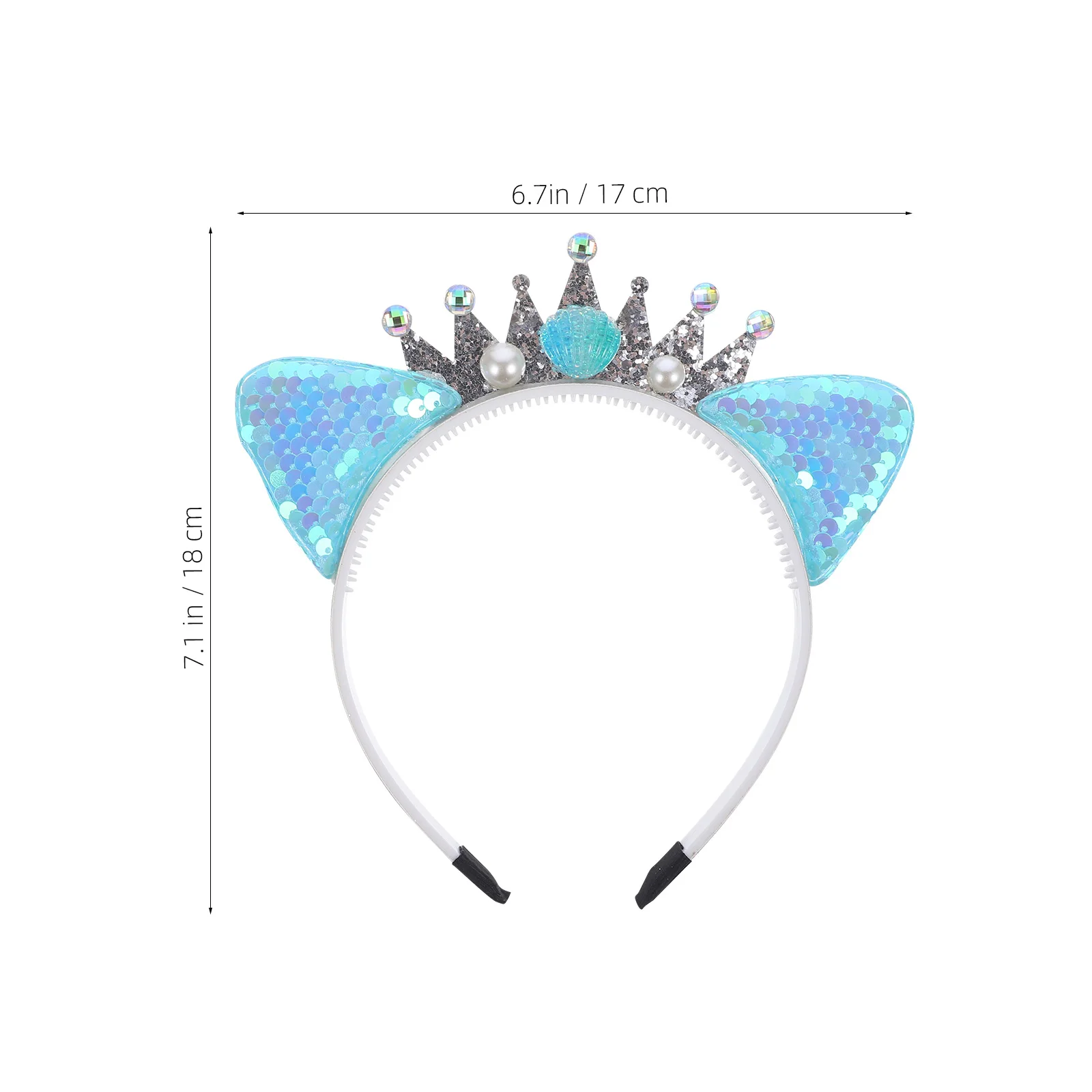 

Sparkly Cat Ears Sequin Crown Headband Girls Lightweight Comfortable Party Headdress Hair Hoops Accessories Birthday Christmas