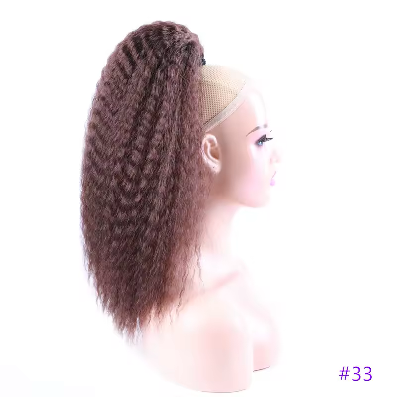 Fake Synthetic Drawstring Ponytail Elastic Hair Extension For Women Kinky Curly Ponytail Synthetic Hair High Puff Afro Hairpiece - Image 12