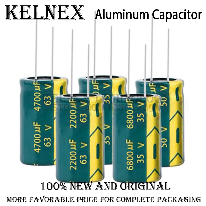 Capacitor de alumínio de alta freqüência, baixo ESR, 100UF, 220UF, 330UF, 470UF, 680UF, 1000UF, 1500UF, 2200UF, 3300UF, 10V, 16v, 25v, 35v, 50v, 400v