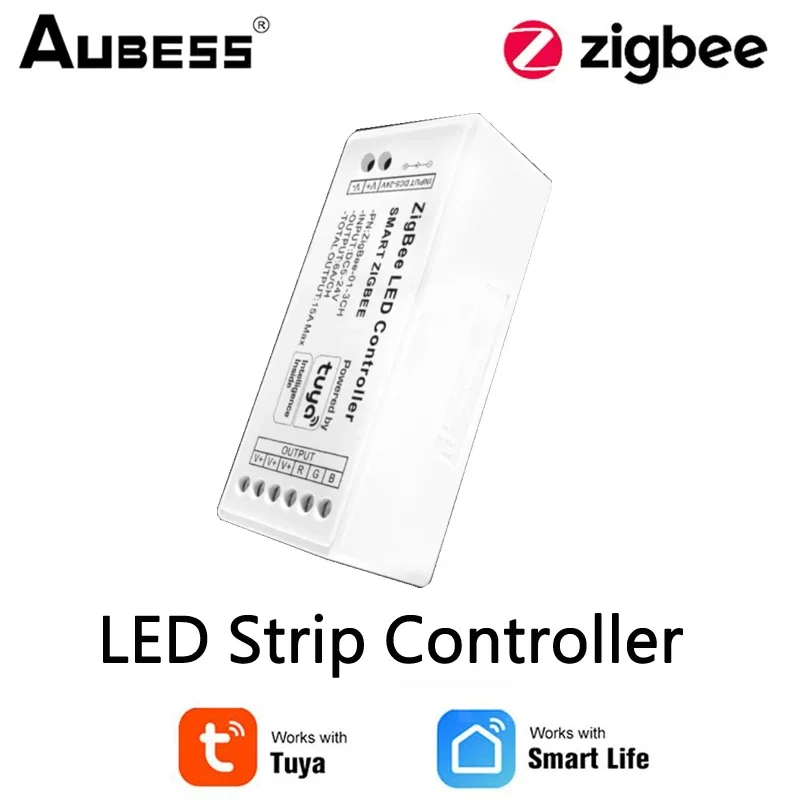 Zigbee Smart LED Light Control RGBW RGB CCT White Color Dimmer Tuya Strip Controller Support Smart Life APP Voice Control