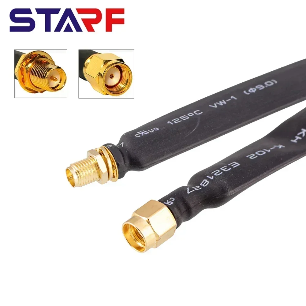 80cm Coaxial Extension Cable RP-SMA Male To RP-SMA Female  Helium Hotspot Miner Antenna Flat-Window Door Feed Thru view 2