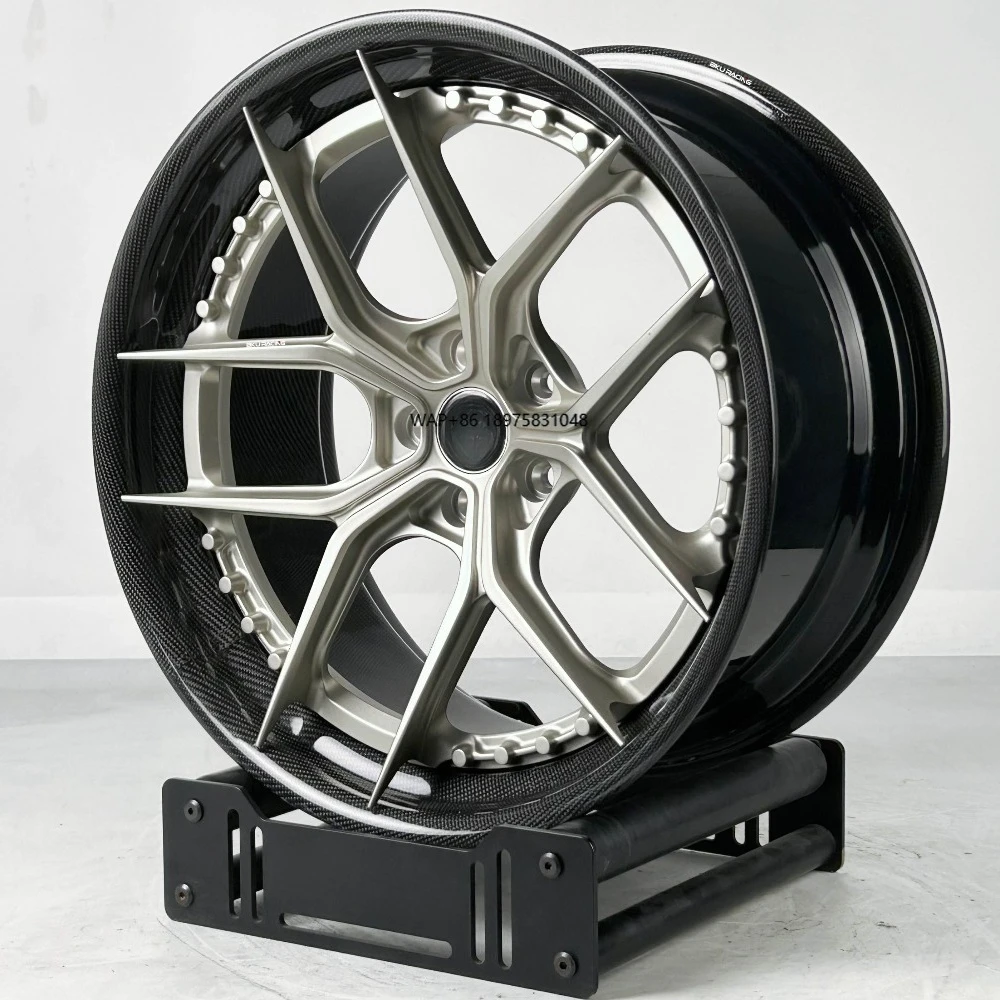 

Forged 2 Piece 5x112 Wheel 20 21 22 Inch Rim Alloy Wheel With Carbon Fiber Lip for Aventador Urus Veneno