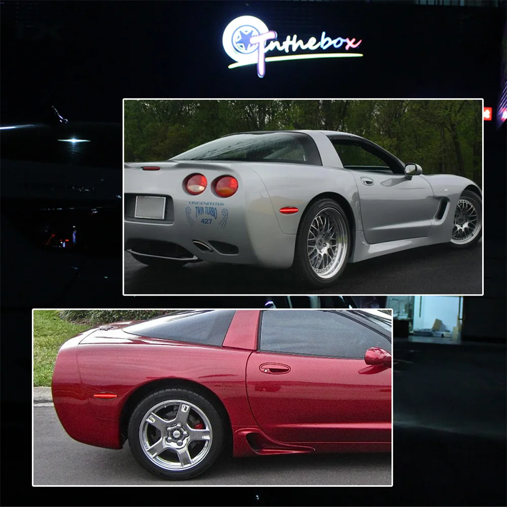 LED المصد الخلفي الجانب ماركر أضواء المؤشر لشروليه كورفيت C5 1997-2004 الحاجز مضيئة ضوء مصباح إيقاف السيارة القيادة الخفيفة #6