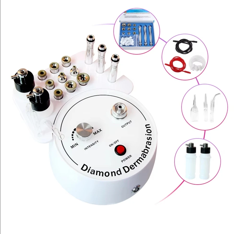 3 in1Diamond Microdermabrasion Beauty Machine Water Spray Exfoliation Vacuum Device Acne Blackh Anti-wrinkle Facial Peeling Tool