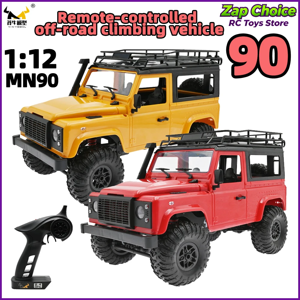 Mangniu MN90 1/12 D90 4WD coche eléctrico RC 2,4G luces LED de trabajo neumáticos antideslizantes camión todoterreno juguete para regalo para niño adulto