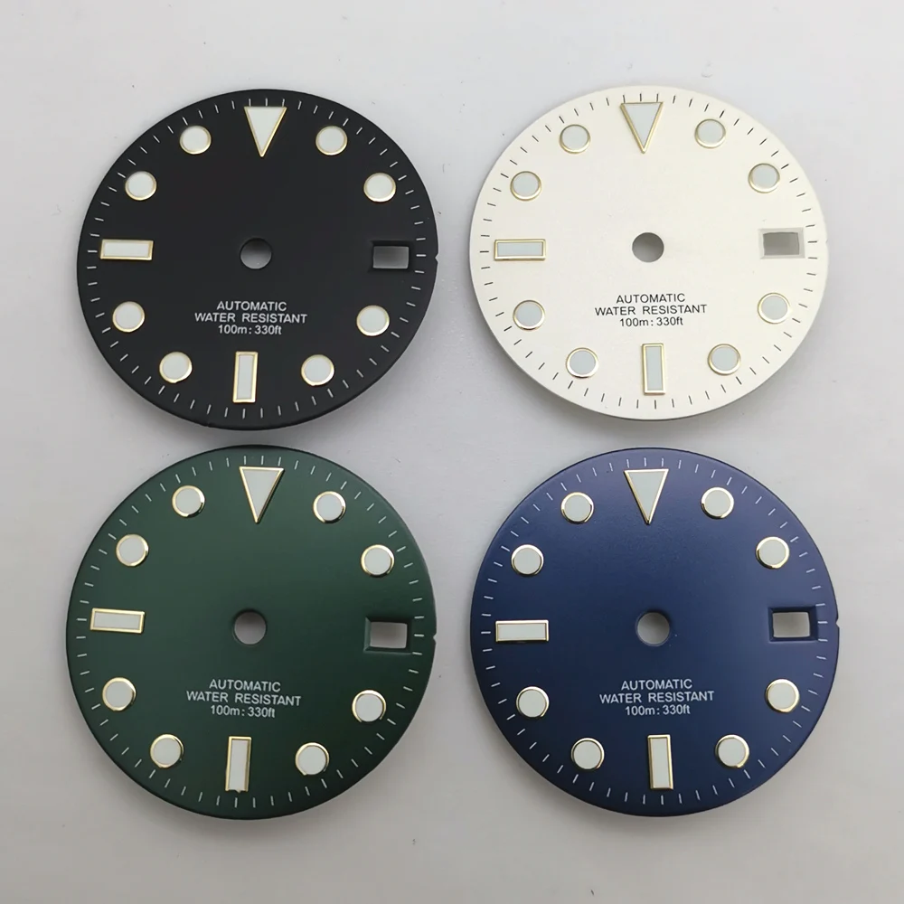 28.5mm Gold edge scale luminous sterile watch dial fit Miyota 8215 8205 ST1612 DG2813, NH35 NH36, ETA 2824/2836 movements