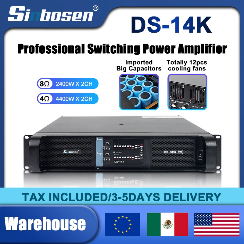 Entrega local atualizada 8 ventiladores traseiros DS-14K 2 canais amplificador subwoofer amplificador de 4000 watts