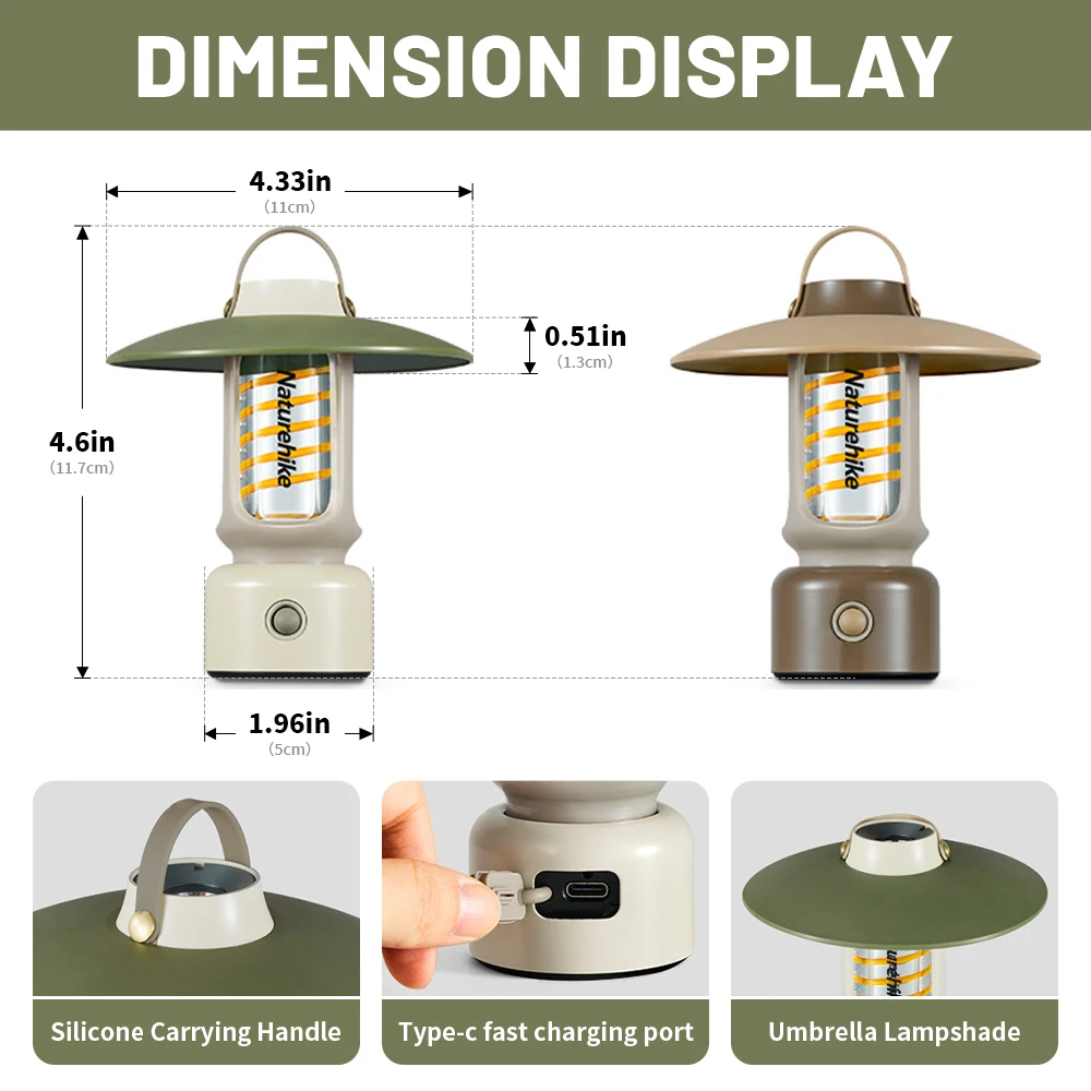 Naturehike Camping Ambient Mini Light Portable Ipx4 Waterproof Backpack Lighting Hanging Tent Lamp Outdoor Hiking Travel Lantern