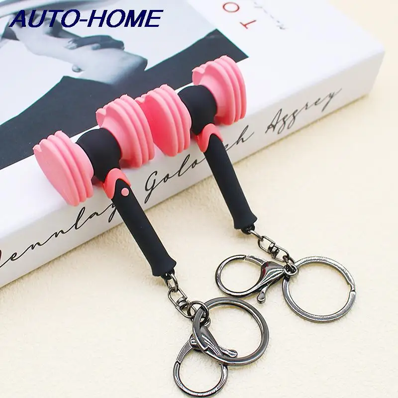 Korean Stars Love Hammer Keychain Cut Rescue Stick Key Ring For Men Women Car Bag Pendant Toy Jewelry Fans Gift