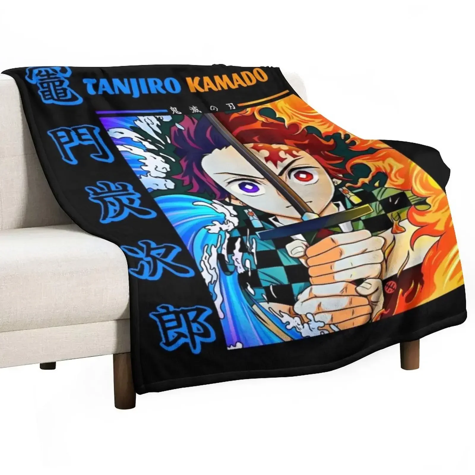 

Demon Killer Throw Blanket Custom Large funny gift Retros Blankets