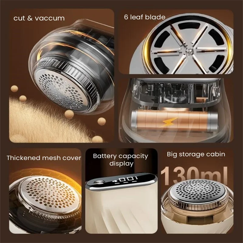 مكنسة كهربائية لتشذيب السترة لتنظيف وجمع الغبار، أسطوانة مزيل الوبر القابلة لإعادة الشحن، تنظيف الملابس المفيدة #4