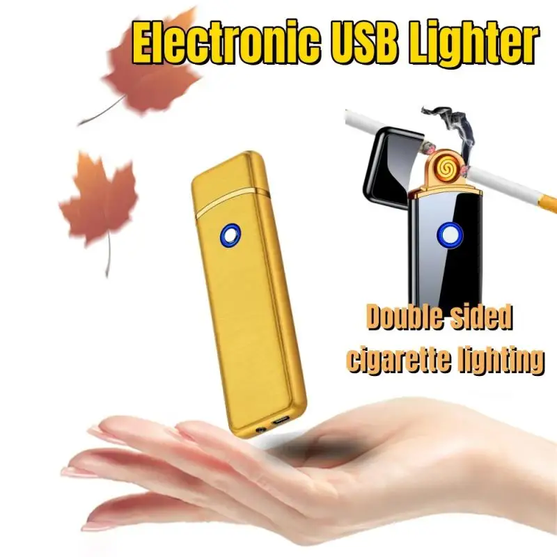 Electronic Lighter, Smart USB Rechargeable Lighter,Portable Dual Sided Ignition Windproof Flameless Light Does Not Contain Gas