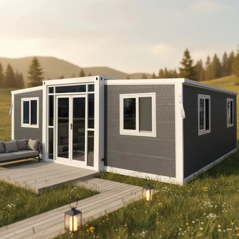Turnkey Solution Full Furniture Expandable Steel Container House for Sale 40ft Prefab Home Ready Move Package Hotel/Office Use