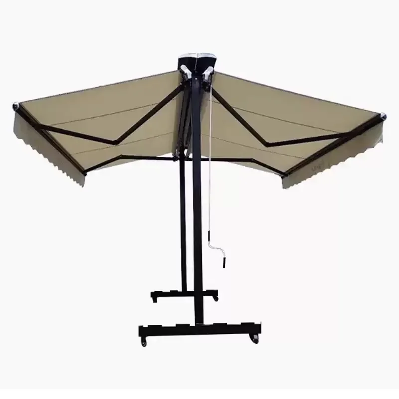 

Aluminum frame Double-sided open free standing awning Retractable roof Outdoor sunshade Retractable awning