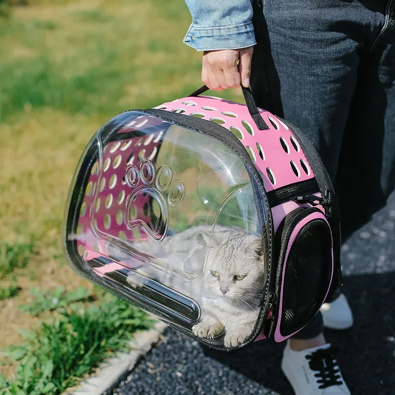 Cat Bag Out Portable Pet Fully Transparent Schoolbag Cat Carrying Portable Space Bag Pet Carrier