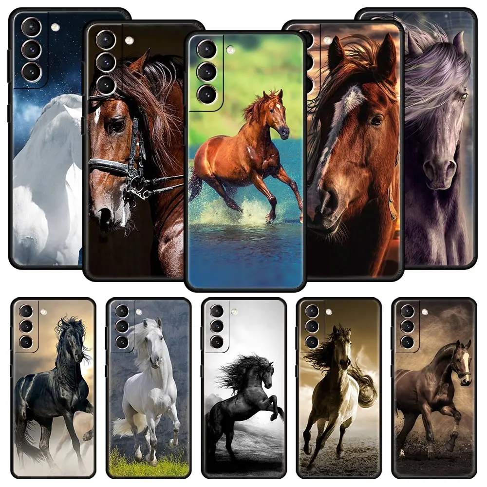Phone Case For Samsung Galaxy S26 S25 FE S24 S23 S22 S21 Ultra S20 5G S10E Plus Protect Cover Running Horse Animal