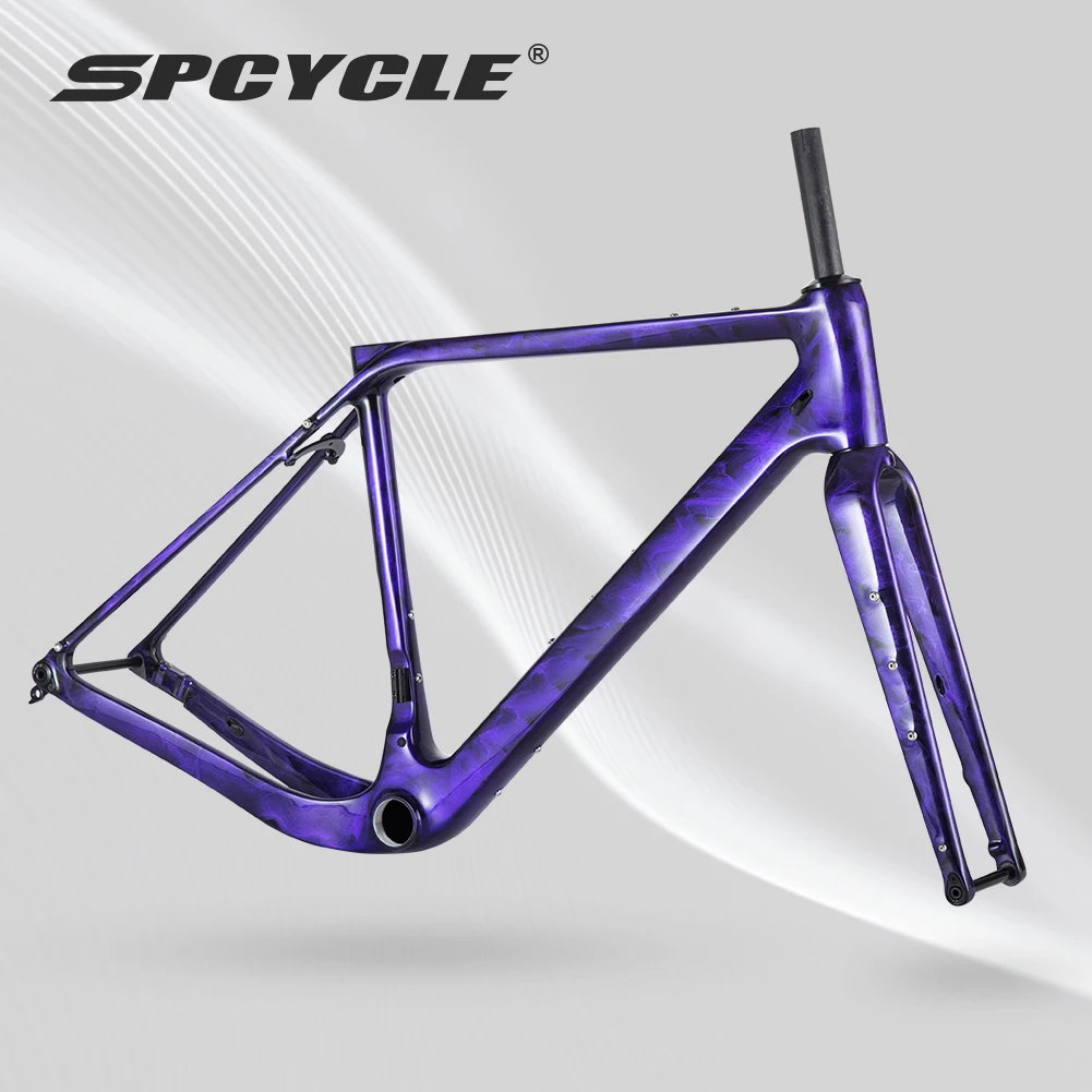 Spcycel G058 Carbon Gravel Bike Frame Semi Internal Cable 700x50C T47 BB Disc Brake Gravel Bicycle Carbon Frameset