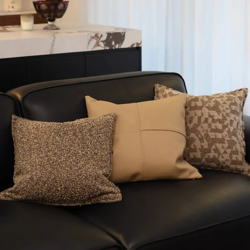 Brown Collection Pillows Luxury Texture Cushion Case Velvet Pile Cutting Jacquard Decorative Pillow Cover For Sofa Chair