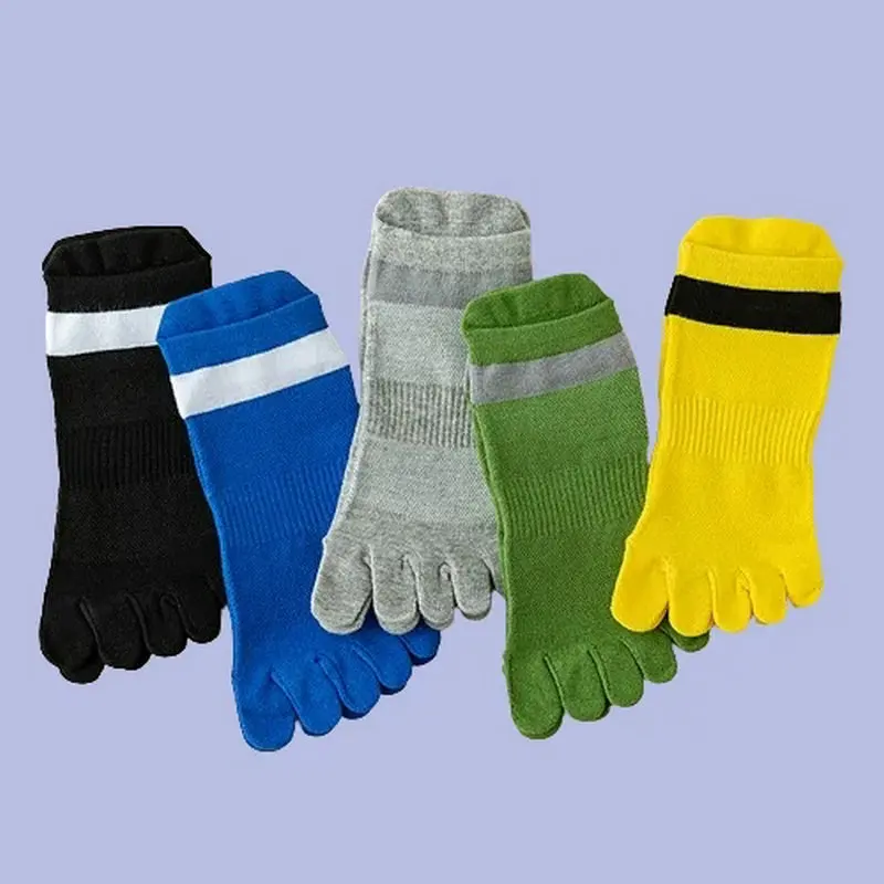 Chaussettes respirantes en coton absorbant la transpiration pour hommes, chaussettes fendues Parker, chaussettes de sport à cinq doigts, haute qualité, mode masculine, 5/10 paires