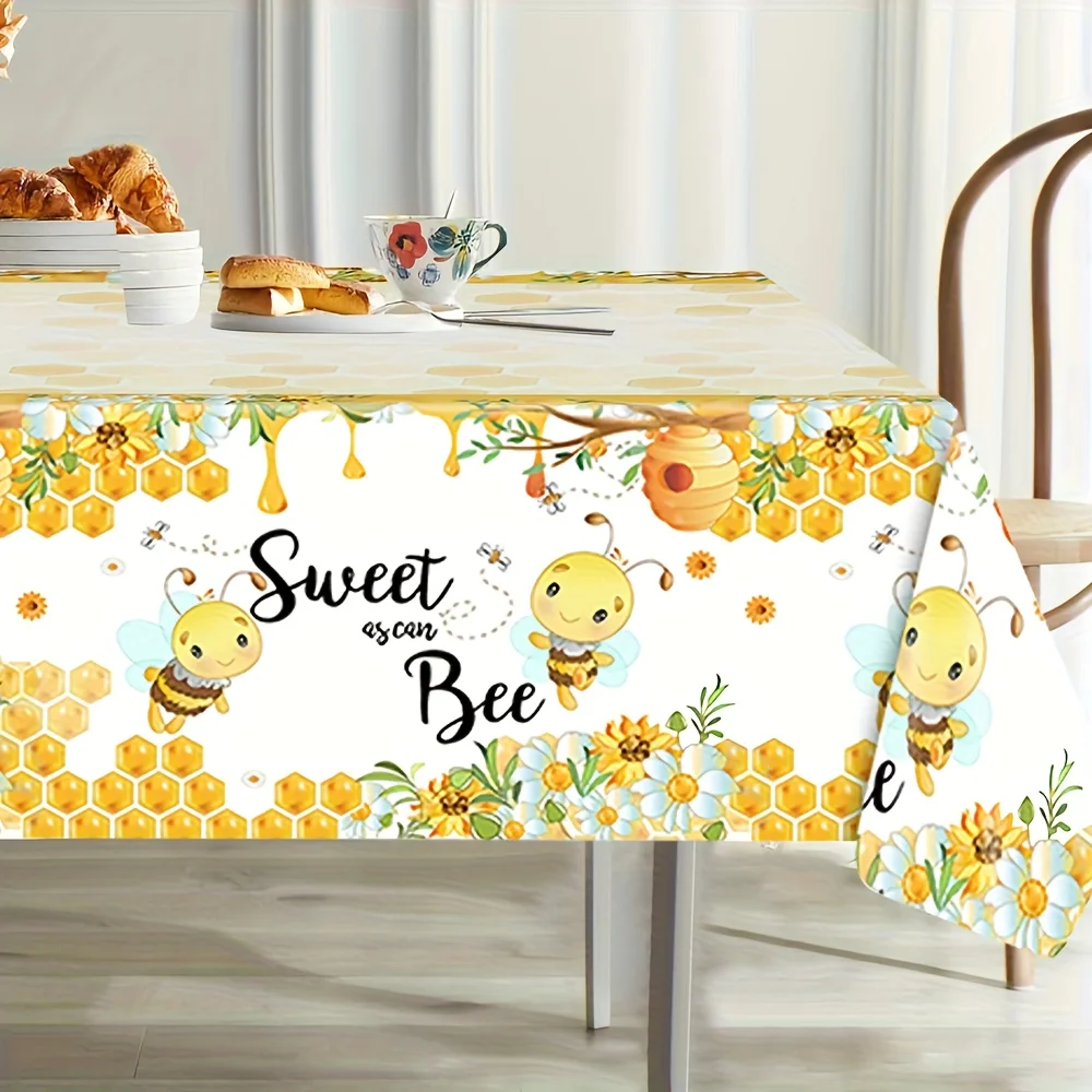 1Pc Holiday Party Birthday Decoration Table Setting Little Bee Disposable Tablecloth
