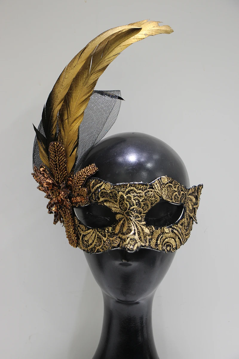 Golden Feather Mask Halloween Christmas Makeup Ball Party Mask