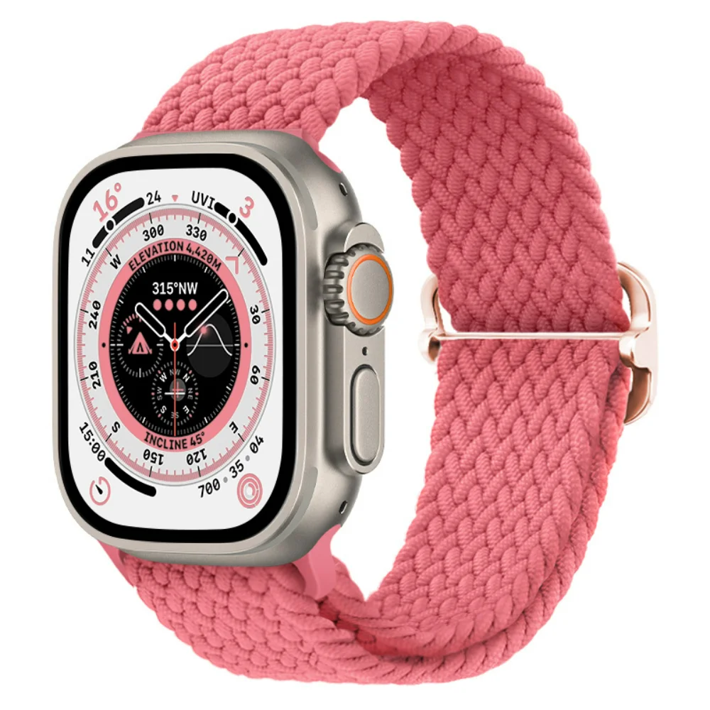 

Braided Nylon Strap for Apple Watch Band 45mm 41mm 46mm 42mm 49mm 44mm 40mm Sport bracelet iWatch Series 10 Ultra 9 8 7 6 5 4 SE